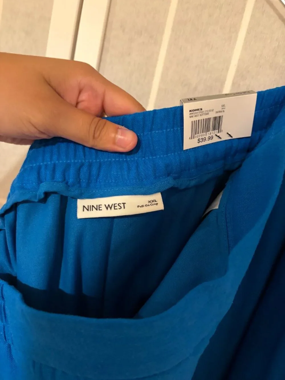 Nine West Cobalt Blue Pull-On Crop Pants – Women's XXL – NWT - Picture 2 of 4